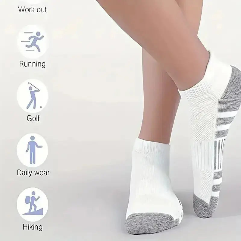 12 Pairs Men Breathable Sports Ankle Socks Arch Support Design for All Seasons Comfortable Durable Running Fitness Casual Socks Fit2Great
