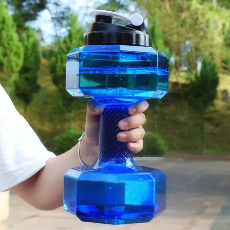 1pc 1500ml High Capacity Plastic Dumbbell Shaped Portable Water Bottle Creative Fitness Dumbbells Sport Bottle Fit2Great