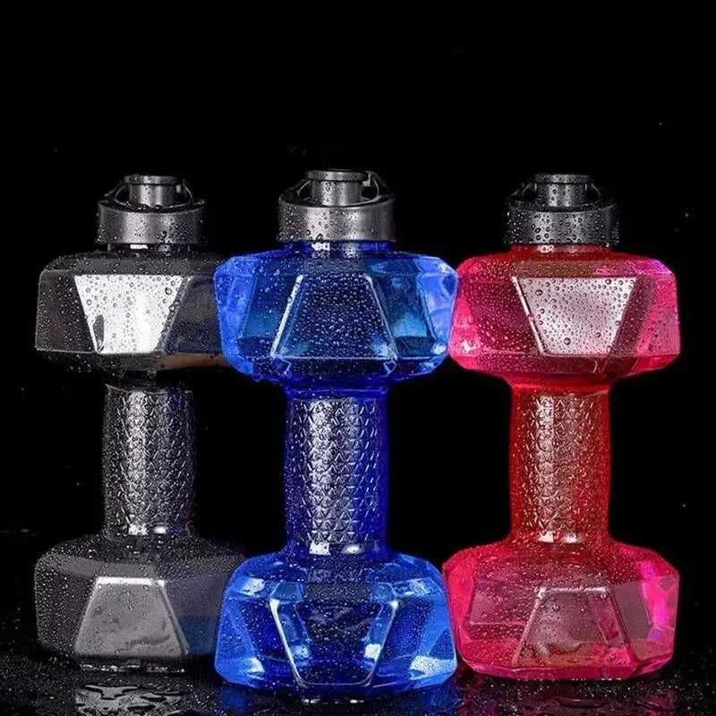 1pc 1500ml High Capacity Plastic Dumbbell Shaped Portable Water Bottle Creative Fitness Dumbbells Sport Bottle Fit2Great