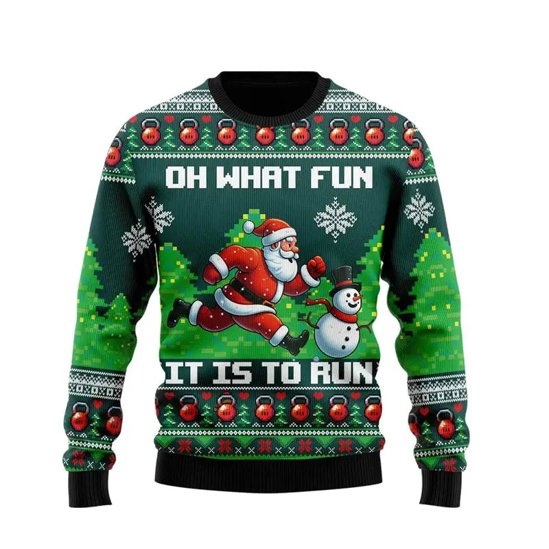 2025 Fitness Ugly Christmas Sweatshirts For Women Clothes Sport Gym Power Lifting Men Ugly Sweater Dumbbel Unisex Pullovers Tops Fit2Great