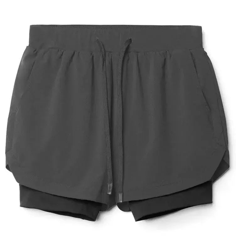 2025 Men's Breathable Double-Layer Running Shorts Quick-Dry Beach Fitness Gym Exercise 2-in-1 Shorts for Sports And Running Fit2Great