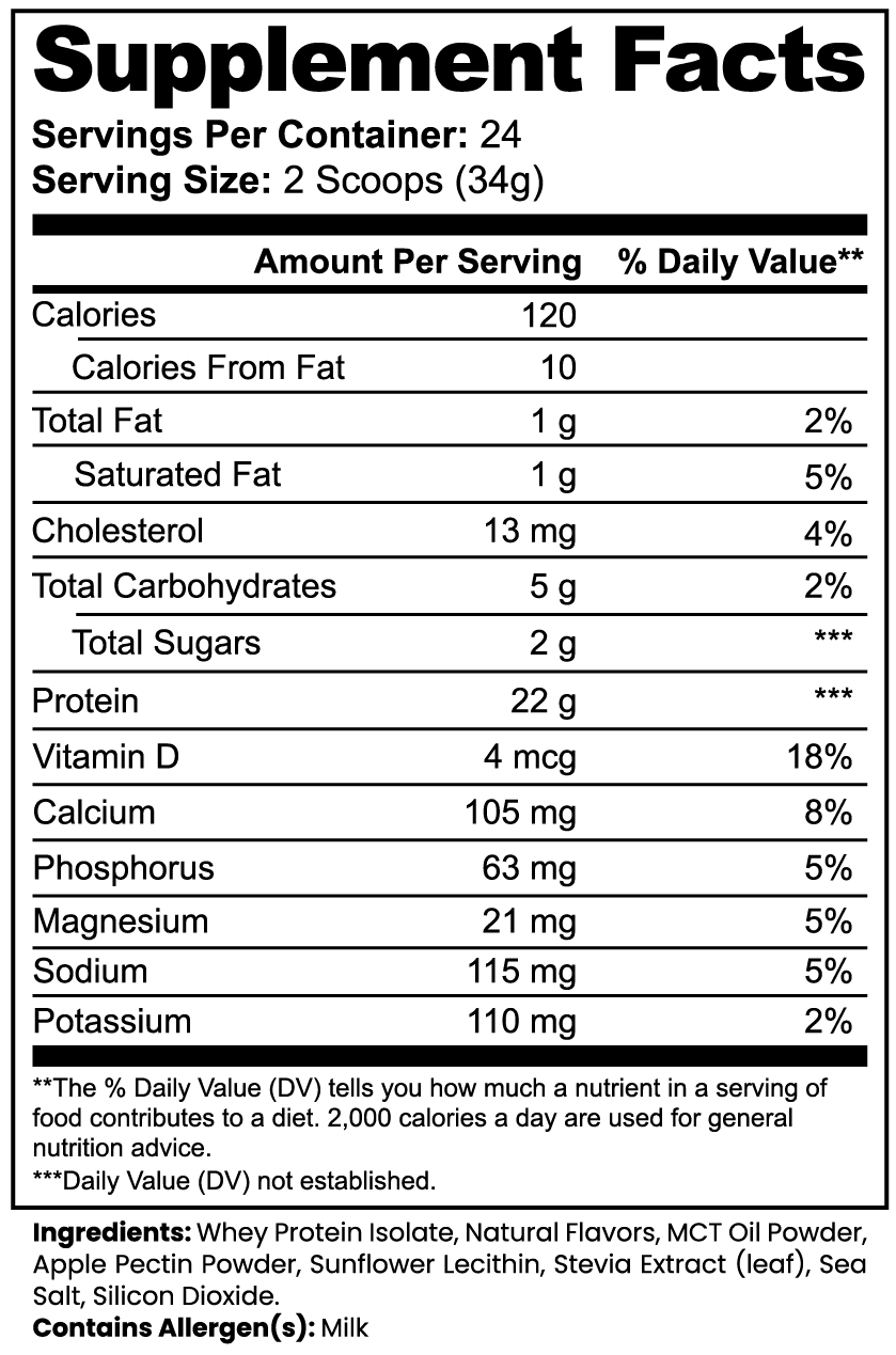 Advanced 100% Whey Protein Isolate (Vanilla) Fit2Great