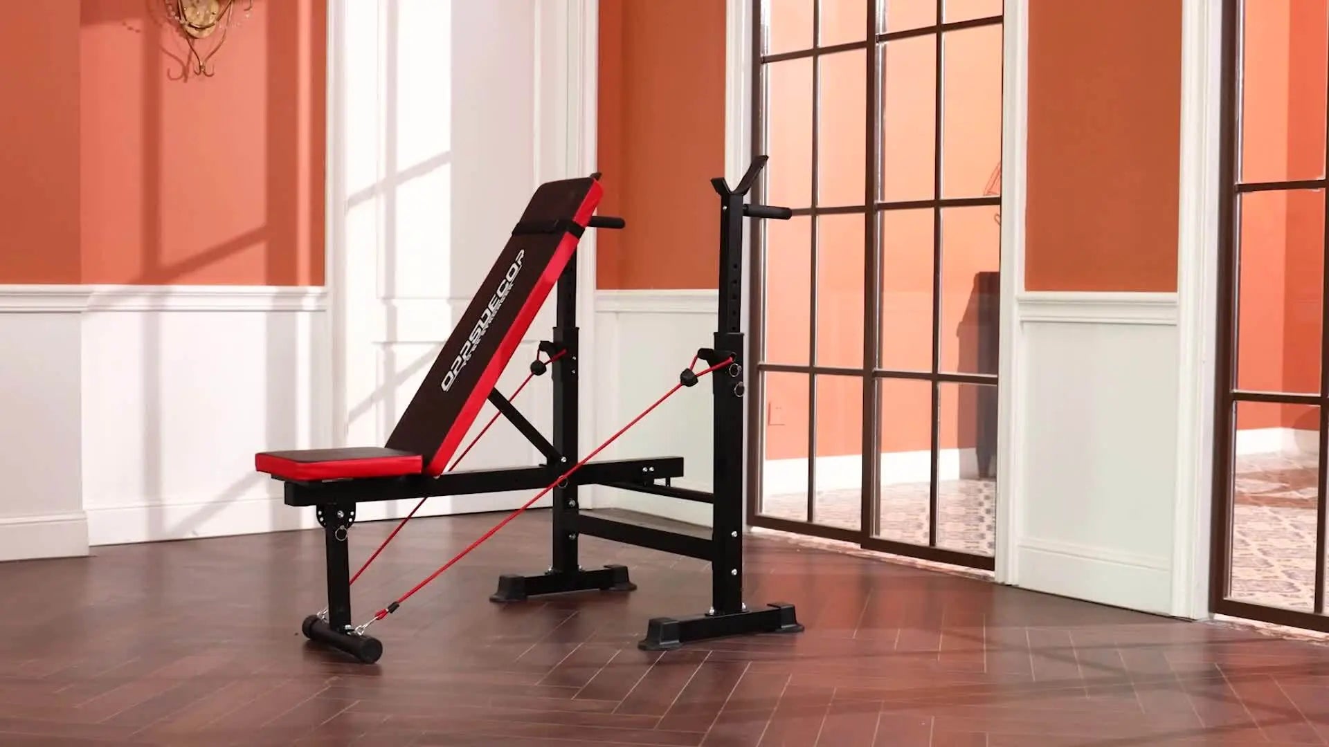 6 in 1 Weight Bench Adjustable Workout Bench Press with Barbell Rack Strength Training for Home Gym Full Body Workout Fit2Great