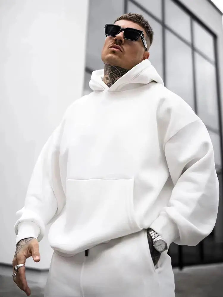 Autumn and Winter Fashion English Letter Printed Hoodie 100% Cotton High Quality Men's Casual Sports and Fitness Clothing Fit2Great