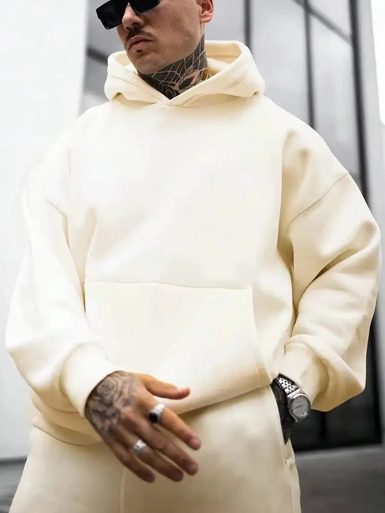 Autumn and Winter Fashion English Letter Printed Hoodie 100% Cotton High Quality Men's Casual Sports and Fitness Clothing Fit2Great