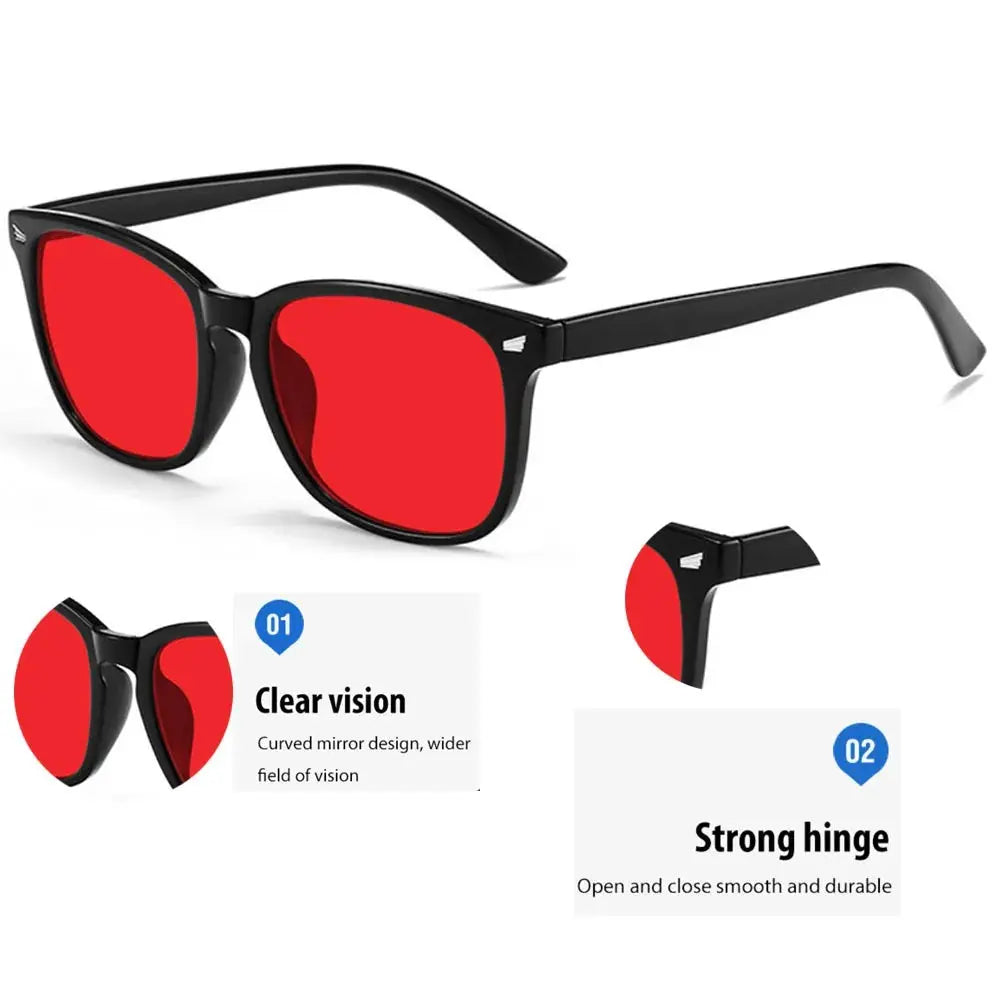 Blue Light Glasses For Blue Light Blocking Red Lens For Computer Gaming Reduce Eyestrain Bluelight Glasses Men Sleep Glasses Fit2Great