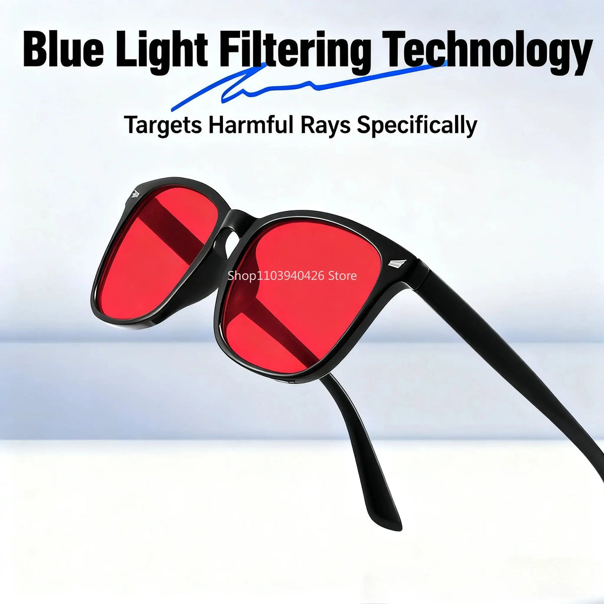 Blue Light Glasses Men Sleep Glasses For Blue Light Blocking Red Lens For Computer Gaming Reduce Eyestrain Bluelight Glasses Fit2Great