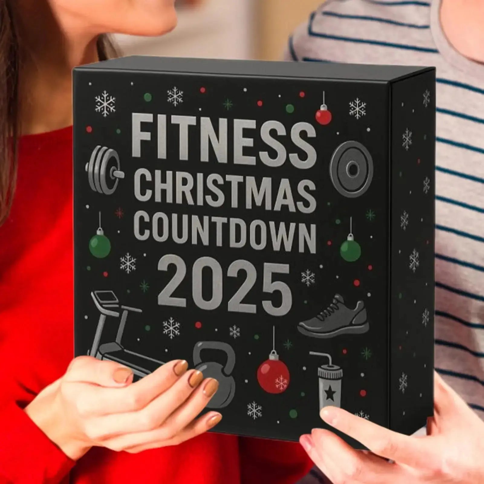 Christmas Countdown Calendar 2D Acrylic Ornament 24 Days Fitness Gear Christmas Decoration for Winter Holiday Party Home Gym Fit2Great