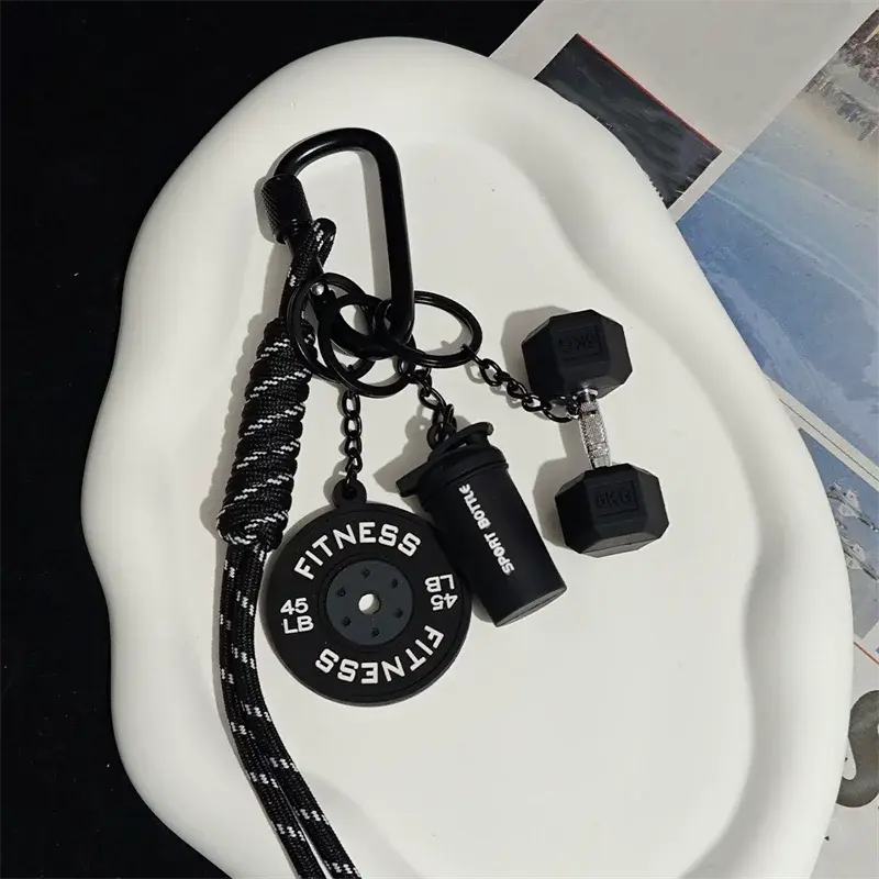 Dopamine Fitness Series Pendant D-shaped Buckle Detachable Barbell Plates Key Chain Creative Barbell Plates Fit2Great