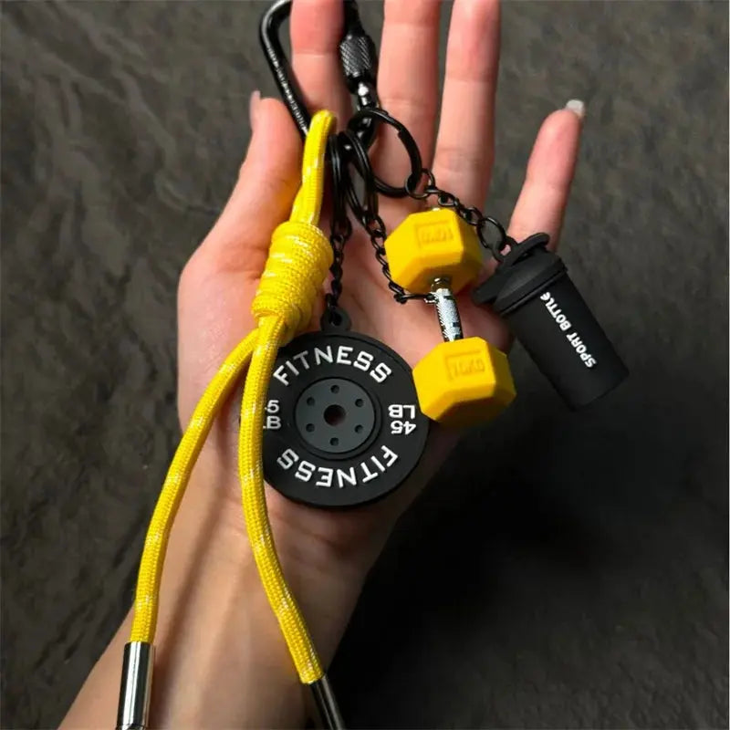 Dopamine Fitness Series Pendant D-shaped Buckle Detachable Barbell Plates Key Chain Creative Barbell Plates Fit2Great