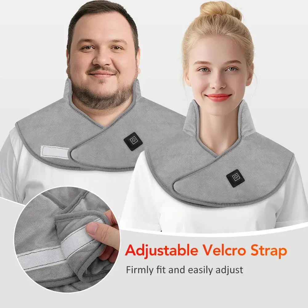 Electric Heating Pad for Neck & Shoulders | 3 Heat Levels Soft Back Wrap