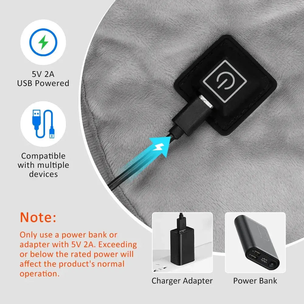 Electric Heating Pad for Neck & Shoulders | 3 Heat Levels Soft Back Wrap