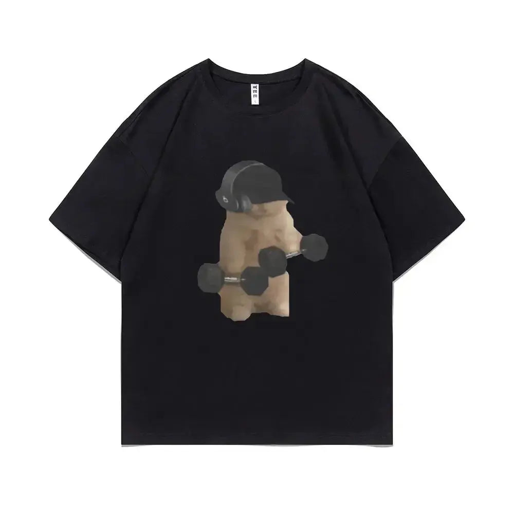 Funny Gym Cat Meme Printed Tshirt Sam Sulek Fitness Pump Cover Memes T-shirts Women Casual T Shirt Summer Clothing Fit2Great