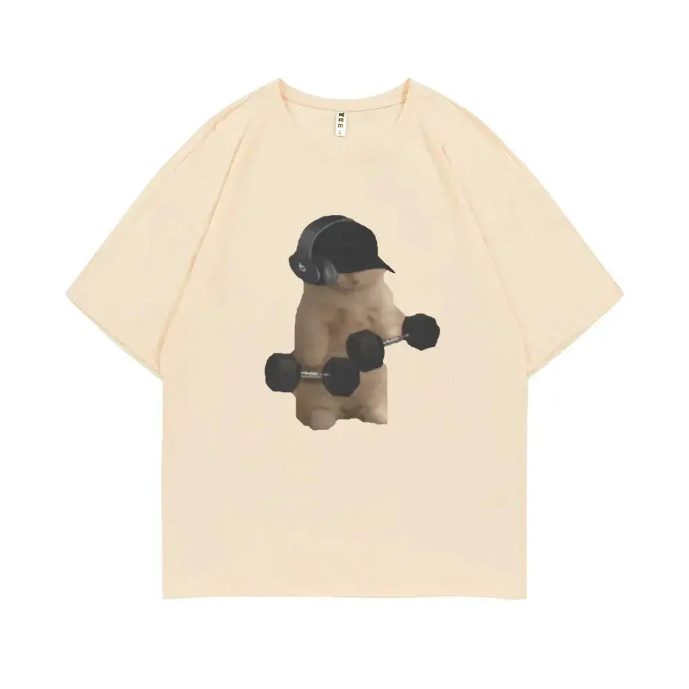 Funny Gym Cat Meme Printed Tshirt Sam Sulek Fitness Pump Cover Memes T-shirts Women Casual T Shirt Summer Clothing Fit2Great