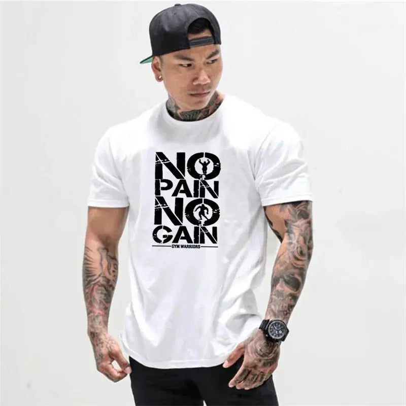 Gym Clothing Men workout T Shirt NO PAIN NO GAIN - Fit2Great