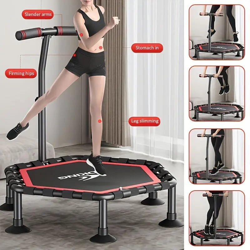 Indoor Fitness Trampoline with Handrail TM