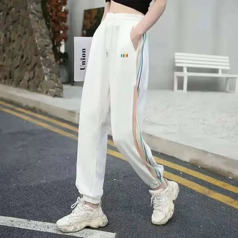 Joggers White Female Pants Fitness Elastic Waist Trousers for Women Clothes Sweatpants Jogging Harem Black with Pockets Sports G Fit2Great