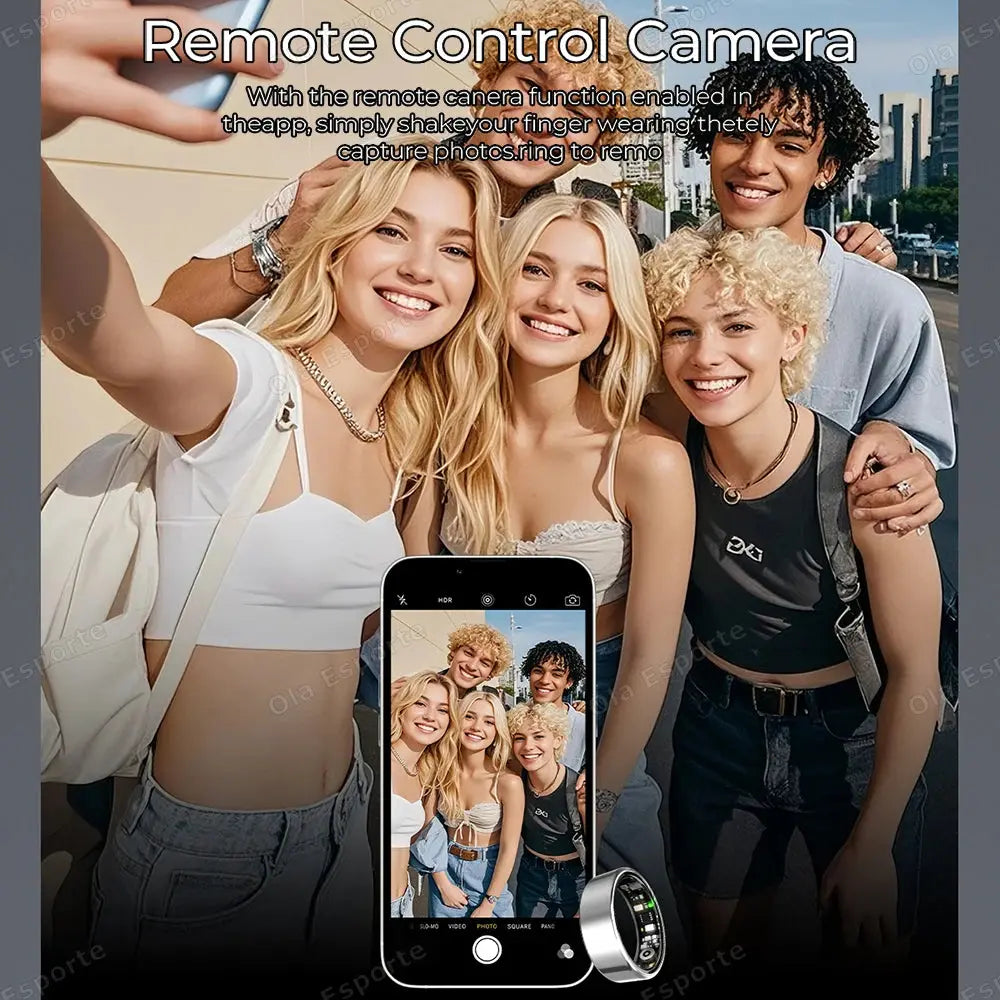 Men Women Smart Ring With Charging Case Heart Rate Sleep Sport Fitness Tracker 3ATM Take Photo SmartRing Android IOS Fit2Great