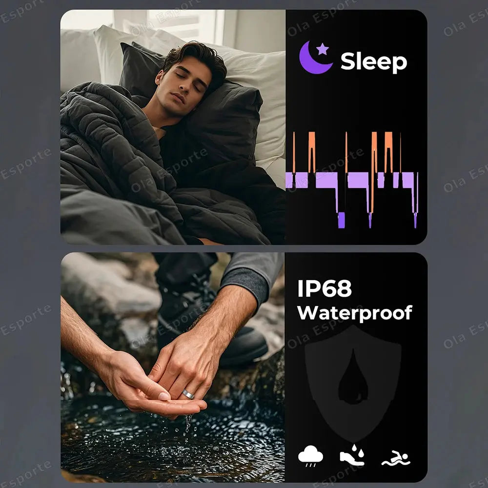 Men Women Smart Ring With Charging Case Heart Rate Sleep Sport Fitness Tracker 3ATM Take Photo SmartRing Android IOS Fit2Great