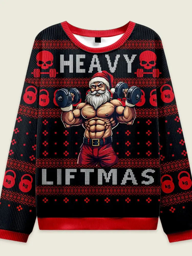 New 3D Printed Muscle Santa Ugly Christmas Sweaters Funny Fitness Santa Claus Pattern Holiday Xmas Sweatshirt Unisex Tracksuits Fit2Great