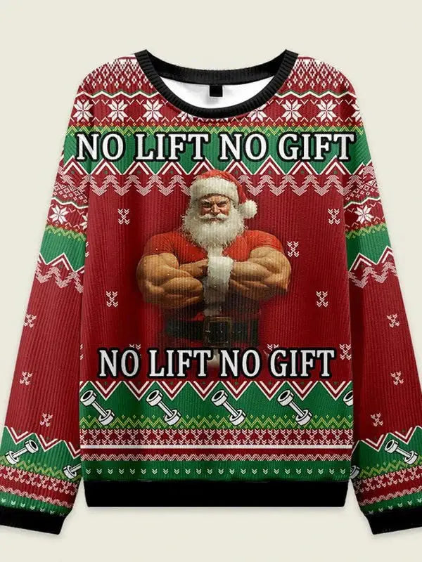 New 3D Printed Muscle Santa Ugly Christmas Sweaters Funny Fitness Santa Claus Pattern Holiday Xmas Sweatshirt Unisex Tracksuits Fit2Great