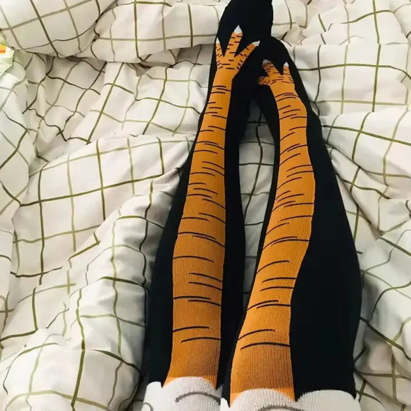 New Spring And Autumn Chicken Leg Socks Funny Thin Chicken Claw Socks Children's Fitness Exercise Thin Leg Long Tube Socks Fit2Great