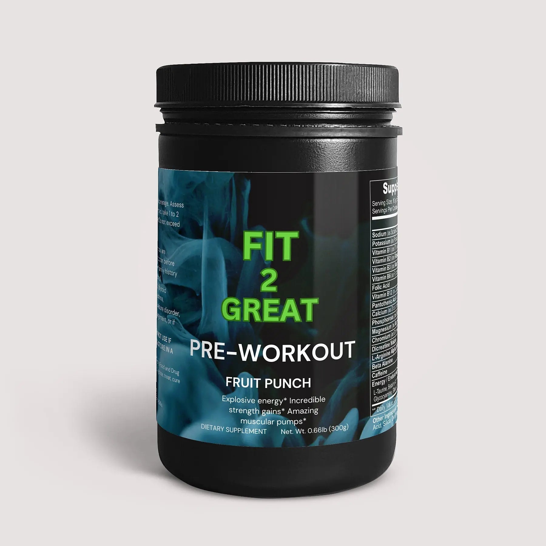 Nitric Shock Pre-Workout Powder (Fruit Punch) - Fit2Great