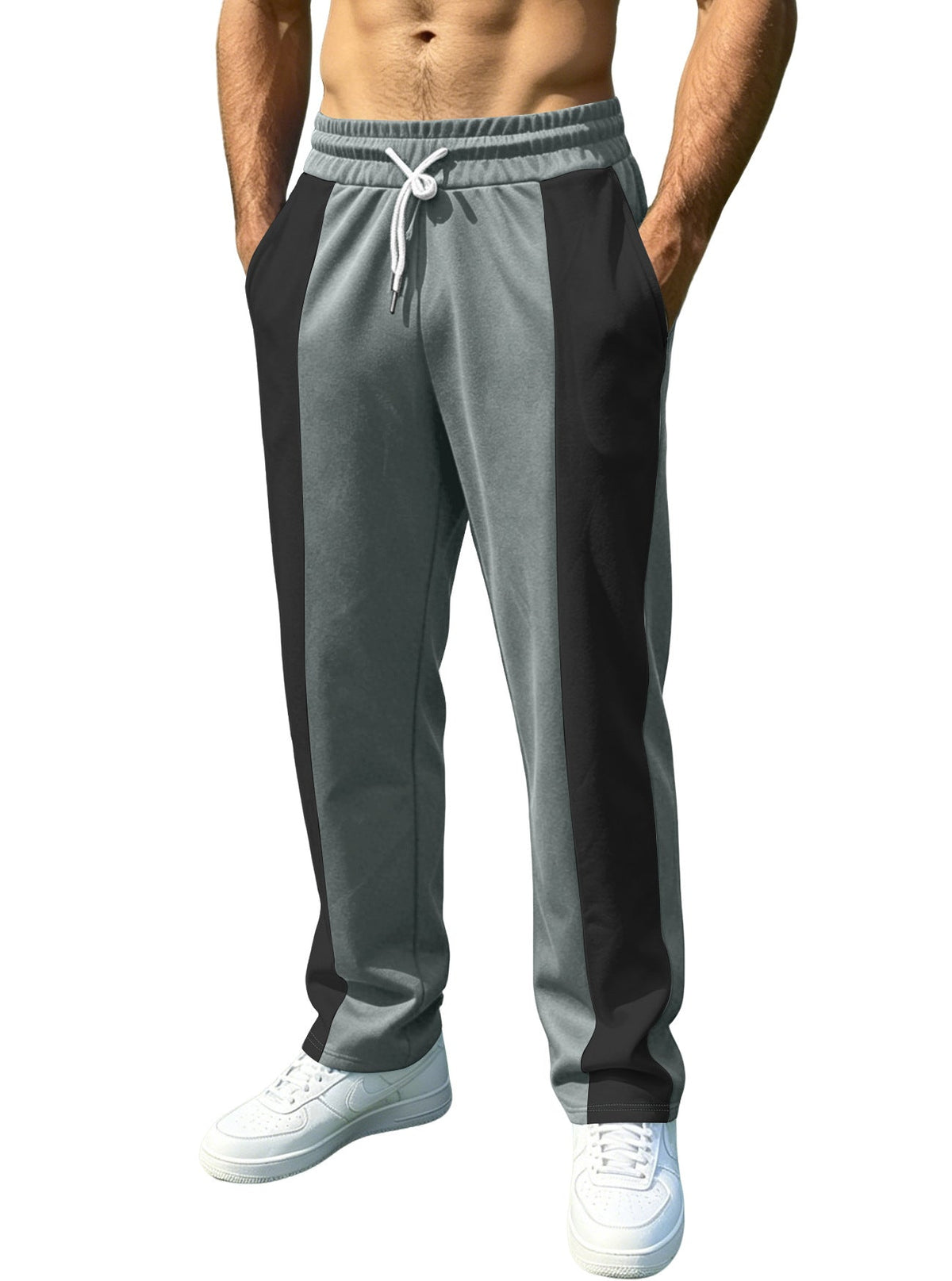Cross-border Independent Station American Men's Leisure Sports Loose Health Cloth Waist Jogging Quick-drying Stitching Contrast Pants Fit2Great