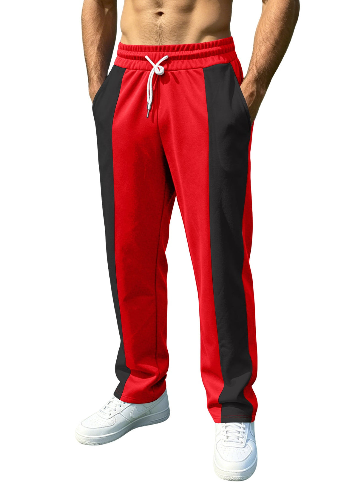 Cross-border Independent Station American Men's Leisure Sports Loose Health Cloth Waist Jogging Quick-drying Stitching Contrast Pants Fit2Great
