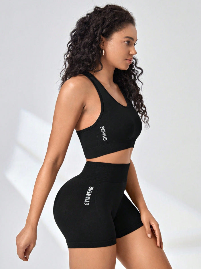 Yoga suit Women's Slim-fit Slimming Running Fitness Sports Moisture-wicking Breathable Quick-drying Shorts Vest Two-piece Set Fit2Great