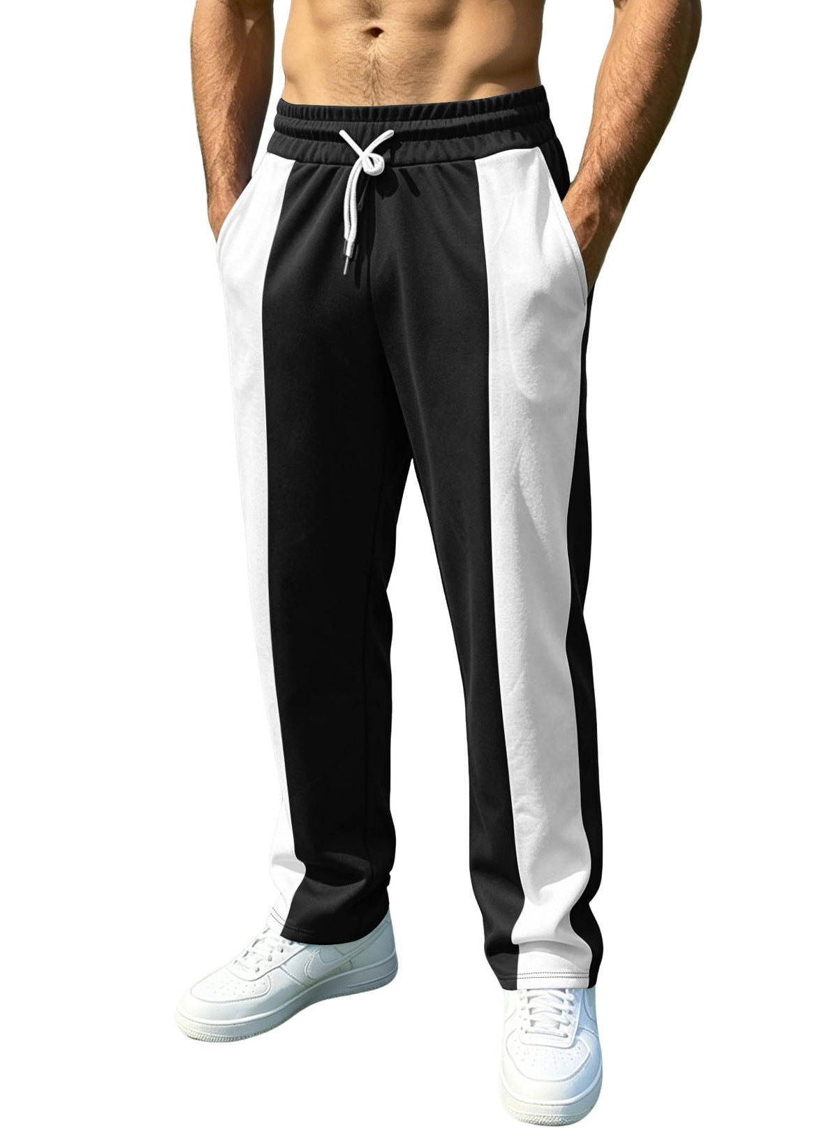 Cross-border Independent Station American Men's Leisure Sports Loose Health Cloth Waist Jogging Quick-drying Stitching Contrast Pants Fit2Great