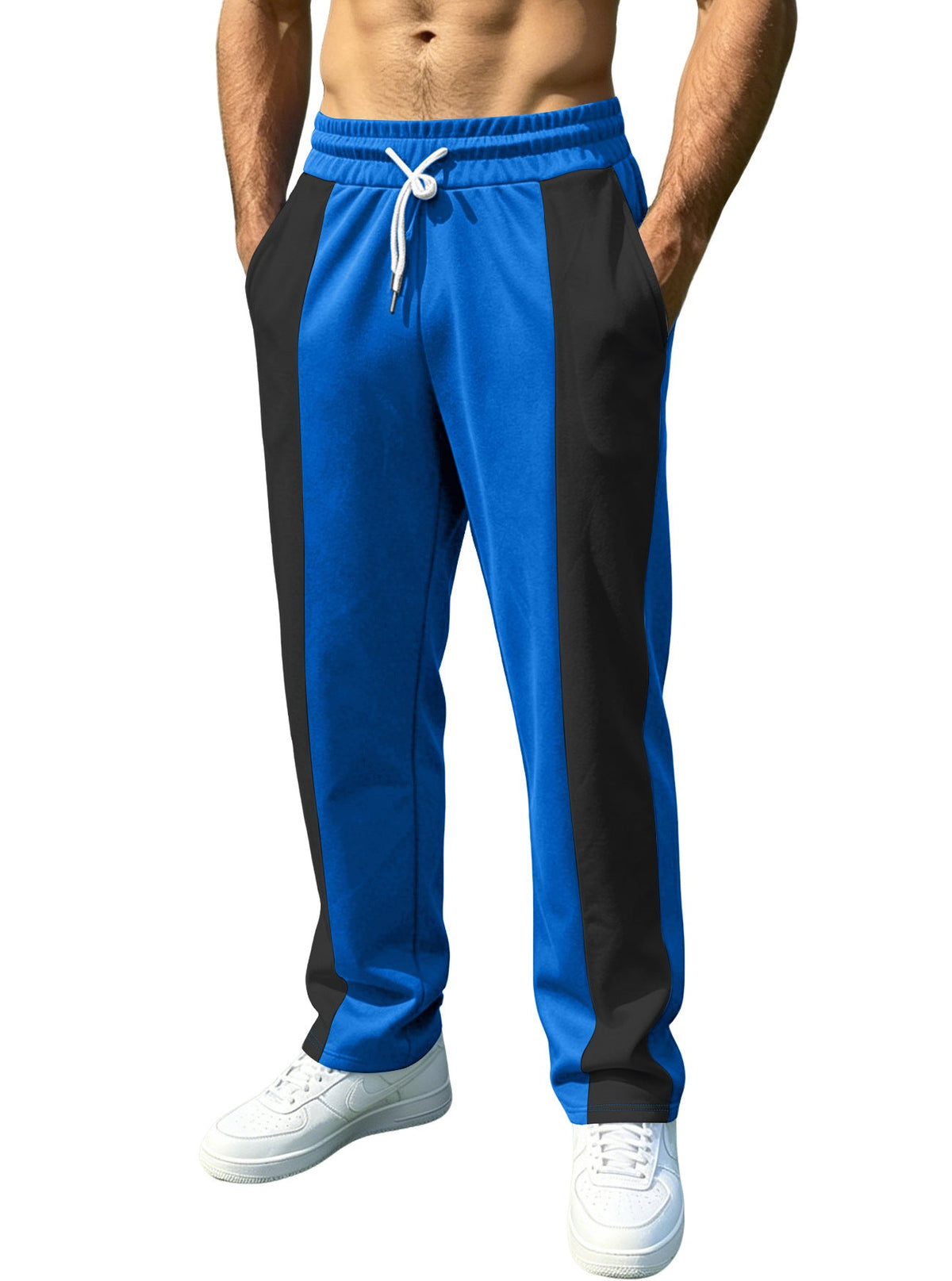 Cross-border Independent Station American Men's Leisure Sports Loose Health Cloth Waist Jogging Quick-drying Stitching Contrast Pants Fit2Great