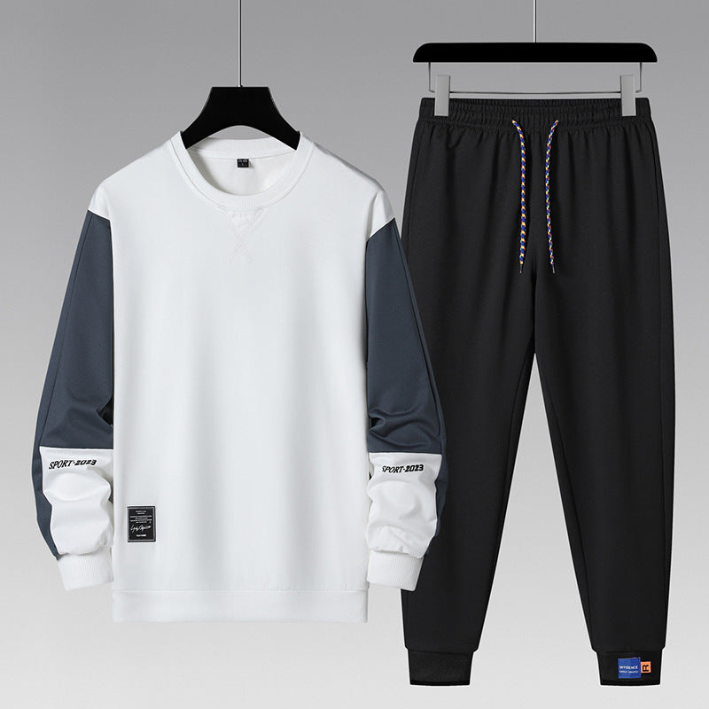 Cross-Border Sports Suit Men's Spring and Autumn Loose Large Size Korean Style Fitness Running Suit Autumn and Winter Thickened and Velvet Two-Piece Set Fit2Great