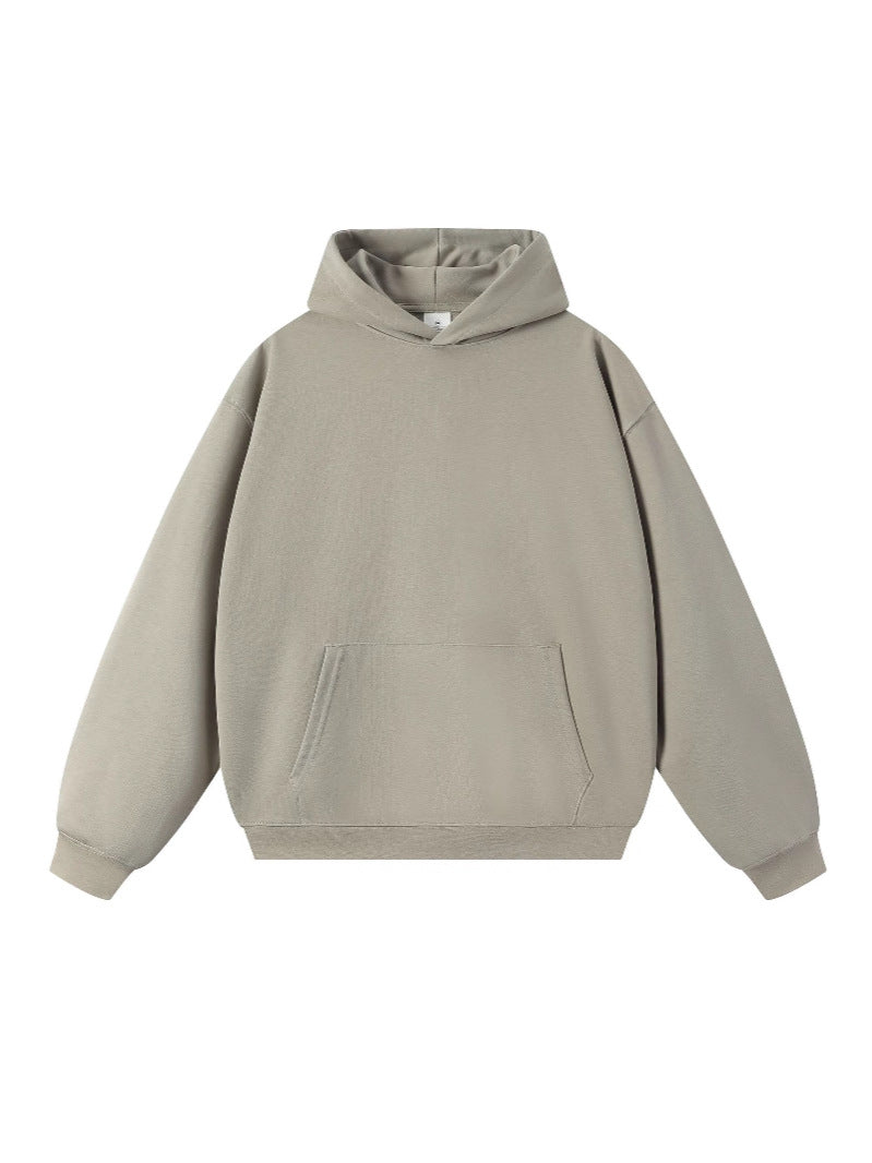 Sweatshirt 380g Terry Spring and Autumn American Style Thin Drop Shoulder Loose Fit Solid Color Hoodie for Men Trendy Versatile Fit2Great