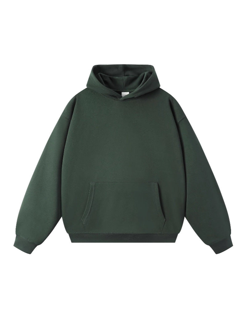 Sweatshirt 380g Terry Spring and Autumn American Style Thin Drop Shoulder Loose Fit Solid Color Hoodie for Men Trendy Versatile Fit2Great