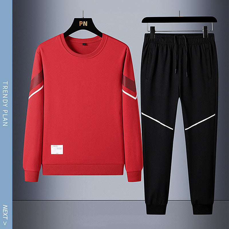 2023 Spring and Autumn Sports Suit Men's Trendy Design Sense Loose Sweatshirt with Casual Pants for Men Fit2Great