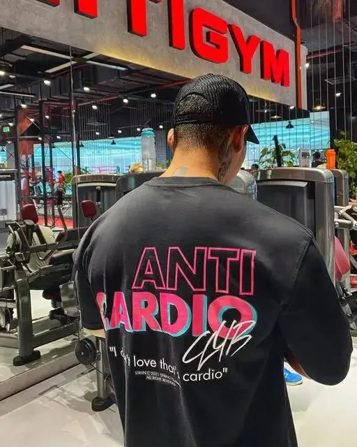 Oversized Fitness T-Shirt – Funny “Anti Cardio” - Fit2Great