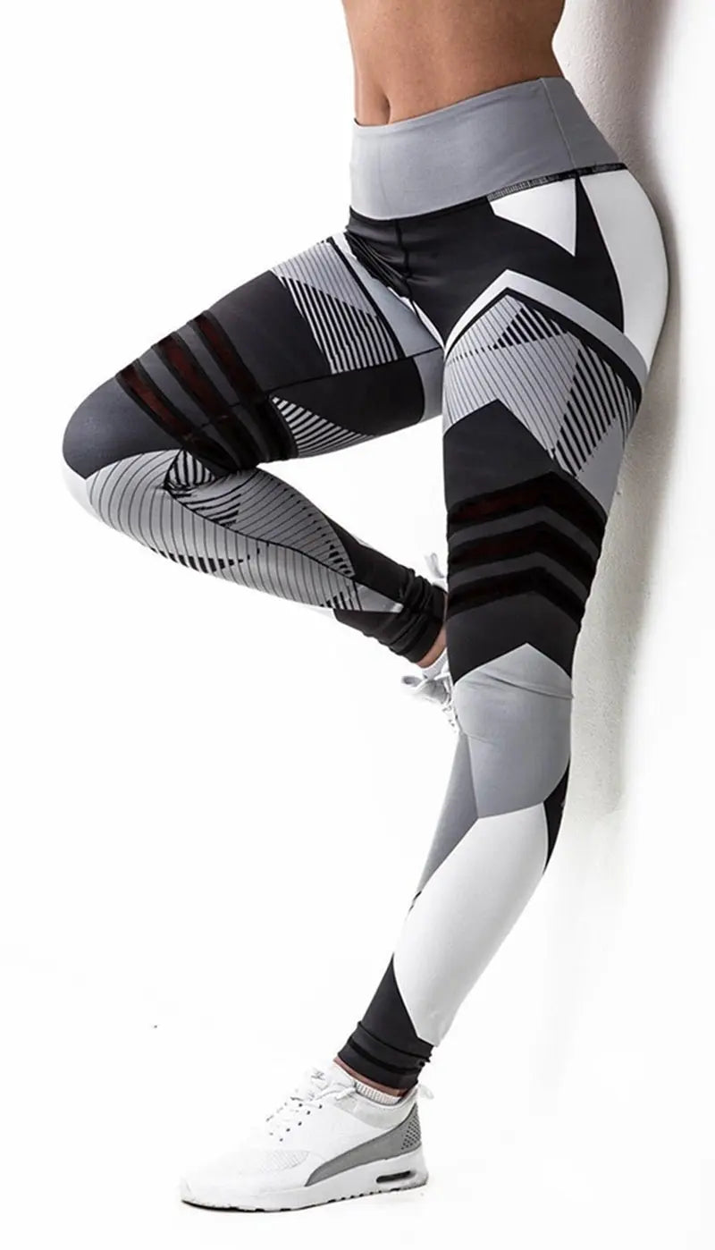 Printed Reflective Yoga Pants - Fit2Great