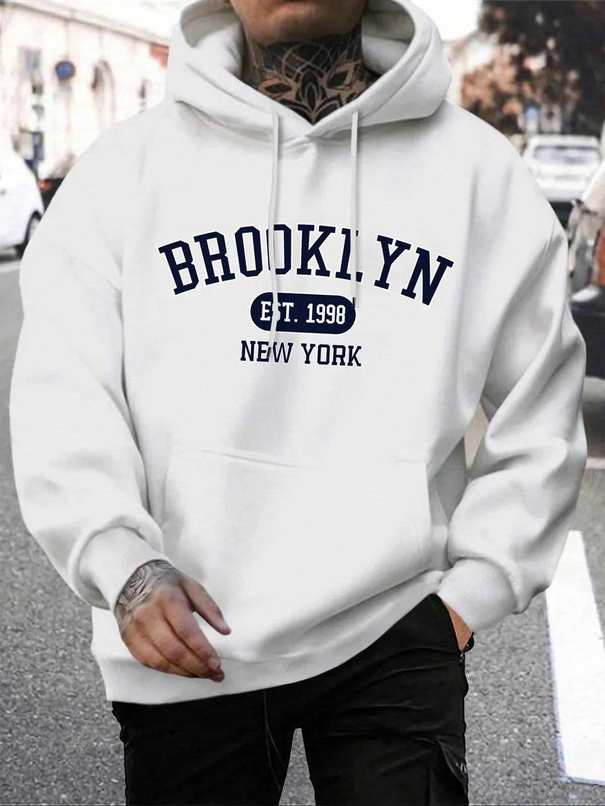 Men Hoodies Harajuku Crewneck Hoodie Fashion Oversize Hoody Autumn Comfortable Tracksuit Brooklyn Est 1998 New York Printing Fit2Great