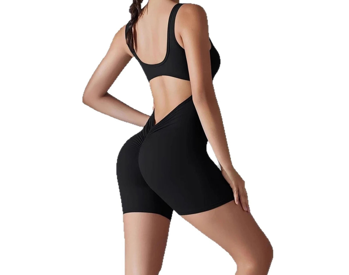 Women's New Tight Solid Color Jumpsuit Yoga Suit Tight Running Fitness Suit Fit2Great