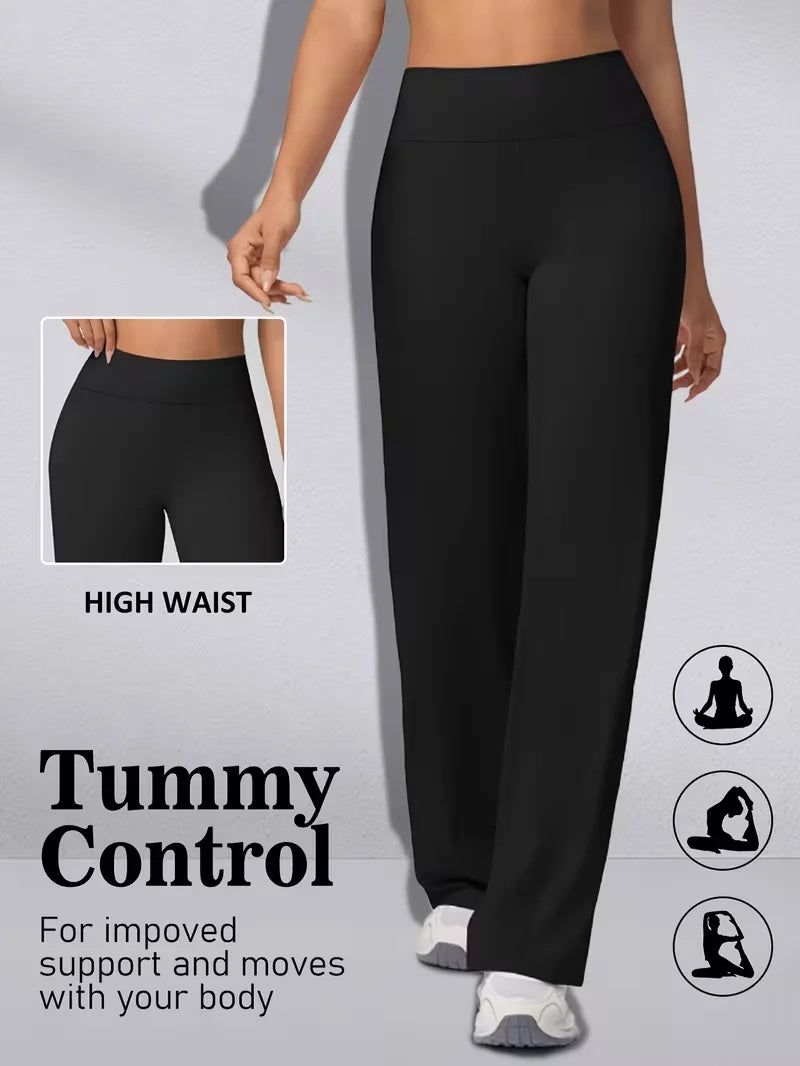 Yoga Pants Womens Trousers High Waisted Straight Wide Leg Leggings Hip up Sports Tights Suitable For Yoga Gym Casual Clothings Fit2Great