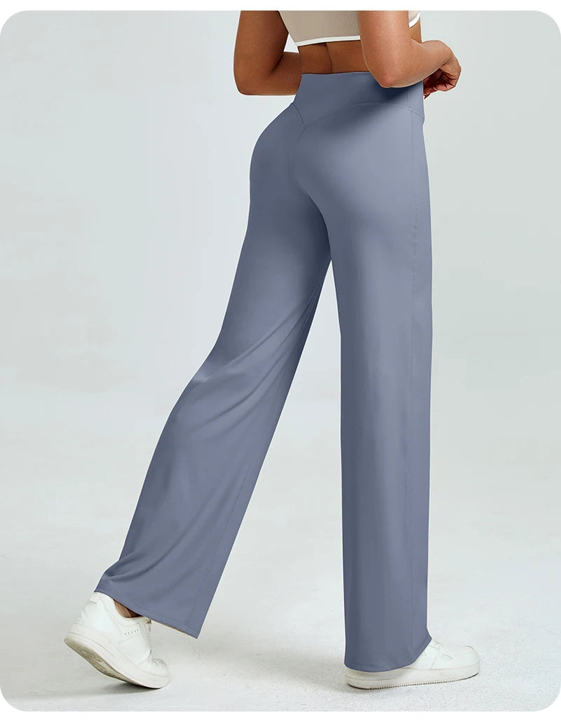 High Waisted Straight Leg Yoga Pants for Women, Naked Feeling Butt Lifting Loose Fit Workout Trousers, Slimming Gym Pants Fit2Great