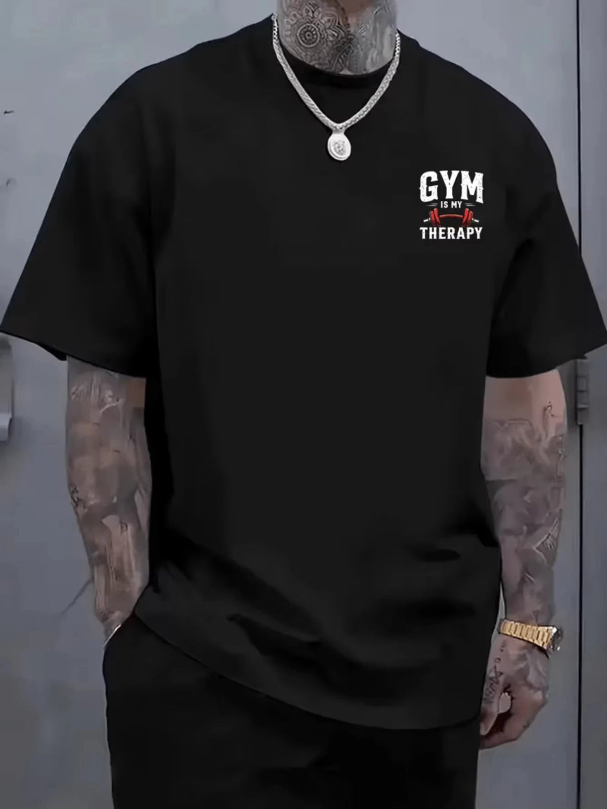 Men's Gym Relax Print T Shirt Soft Breathable Fitness Tee with Bold Workout Graphics Men's Clothing Summer Short Sleeve T-Shirt Fit2Great