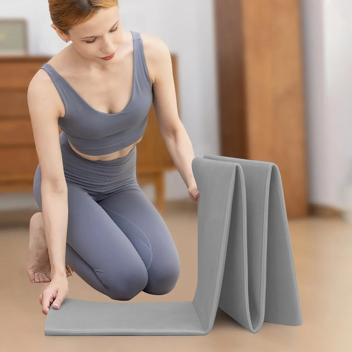 TPE Foldable Fitness Mat – Travel-Ready