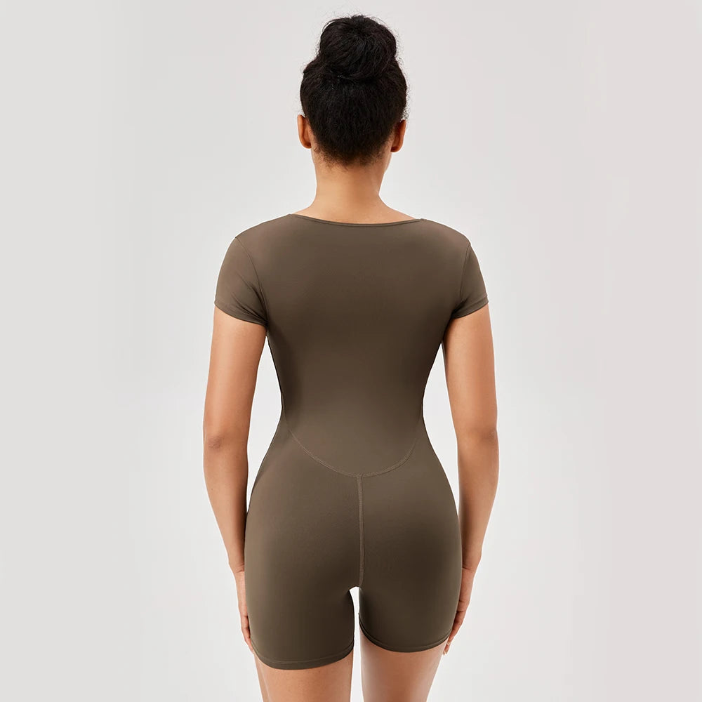 Women Summer Gym Workout jumpsuit One-Piece Short Yoga Clothes Push Up Workout Clothes Fitness Sports Bodysuit Yoga Suit Fit2Great