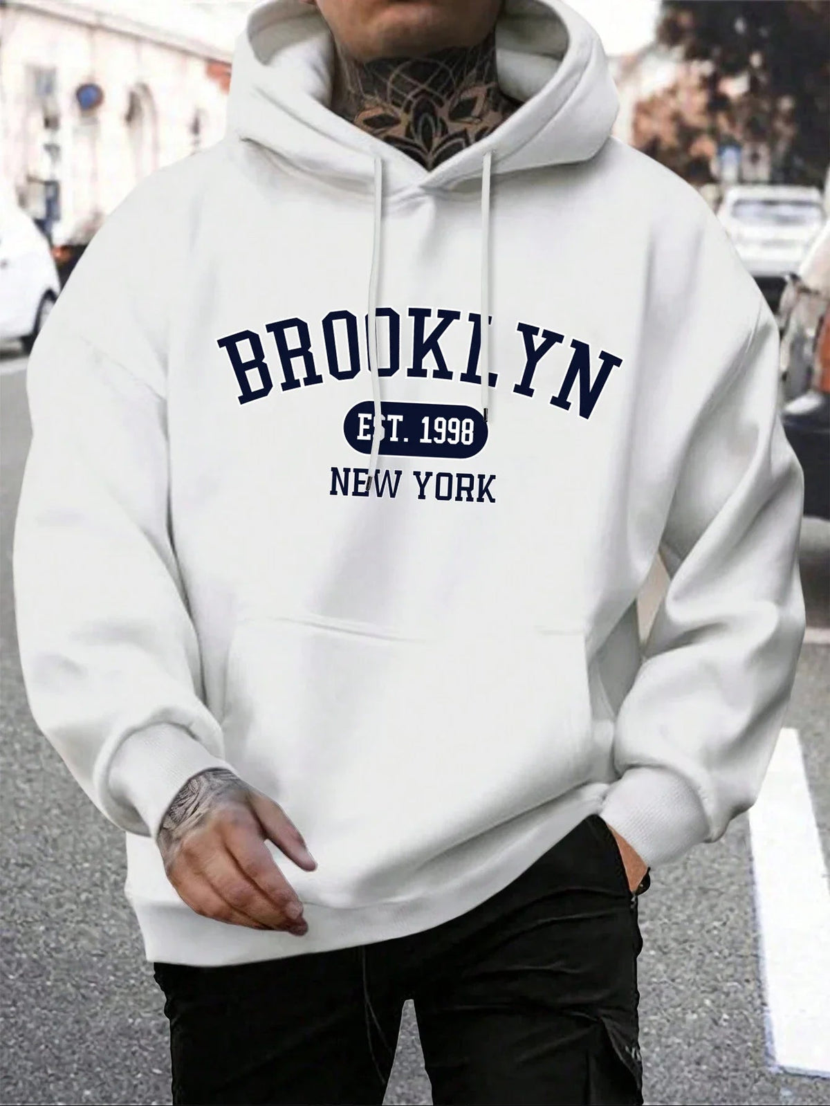 Men Hoodies Harajuku Crewneck Hoodie Fashion Oversize Hoody Autumn Comfortable Tracksuit Brooklyn Est 1998 New York Printing Fit2Great