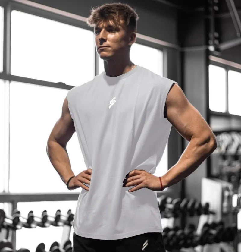Sleeveless T-shirt Men Quick-drying Fitness Bodybuilding Shirt Male Fashion Basketball Vest Mesh Breathable Summer Gym Tank Men Fit2Great