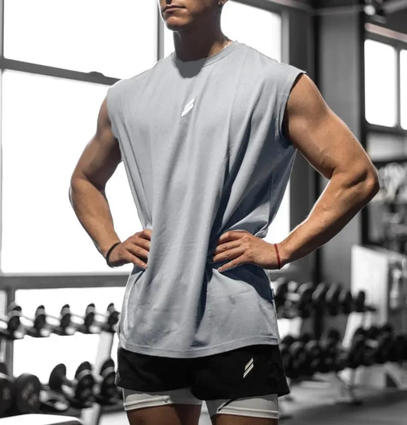 Sleeveless T-shirt Men Quick-drying Fitness Bodybuilding Shirt Male Fashion Basketball Vest Mesh Breathable Summer Gym Tank Men Fit2Great