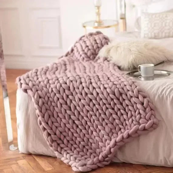 Weighted Knitted Weighted Blanket Queen Size Handmade Minky Chunky Throw Blanket Soft And Breathable Best Gift For Christmas Fit2Great