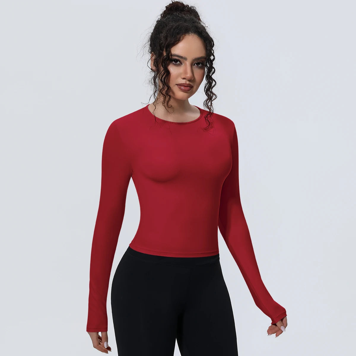 Woman's Yoga Long Sleeved Gym Sports Running Top Slim Breathable Soild Color Fitness Top Running Shirts Gym Top Yoga Sport Top Fit2Great